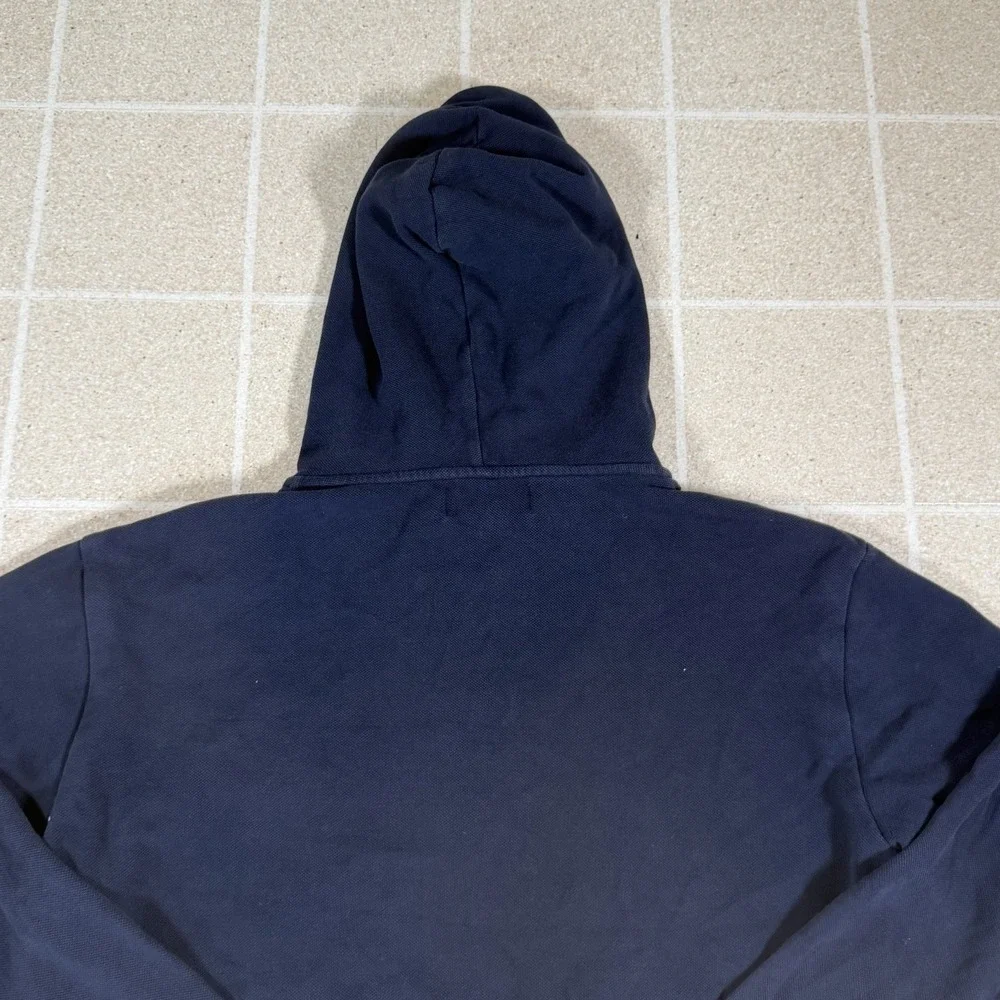 Polo Ralph Lauren Fleece Hoodie Men's Size M Navy Blue Full Zip Pony Thermal